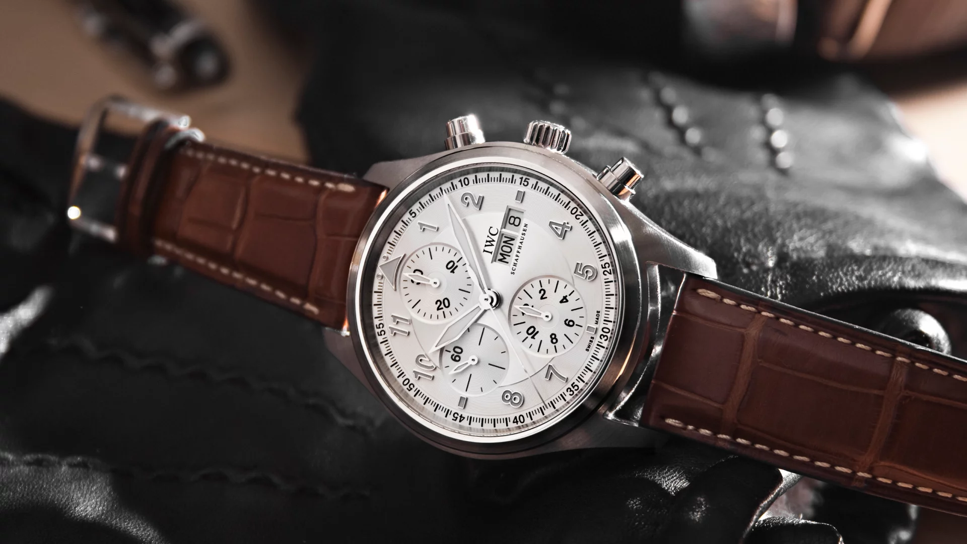 watch, iwc, brown