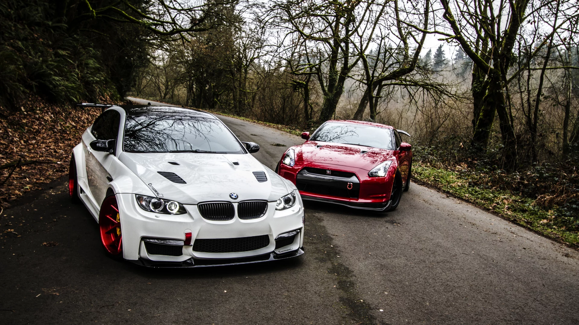 bmw, дорога, m3, тюнинг, ниссан, nissan, r35, e92, бмв, gtr, осень