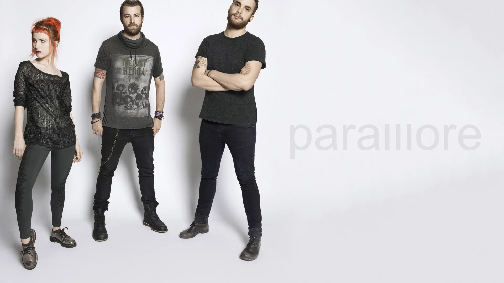 promo, paramore, jeremy davis, photo, gray, taylor york, alternative rock, hayley williams