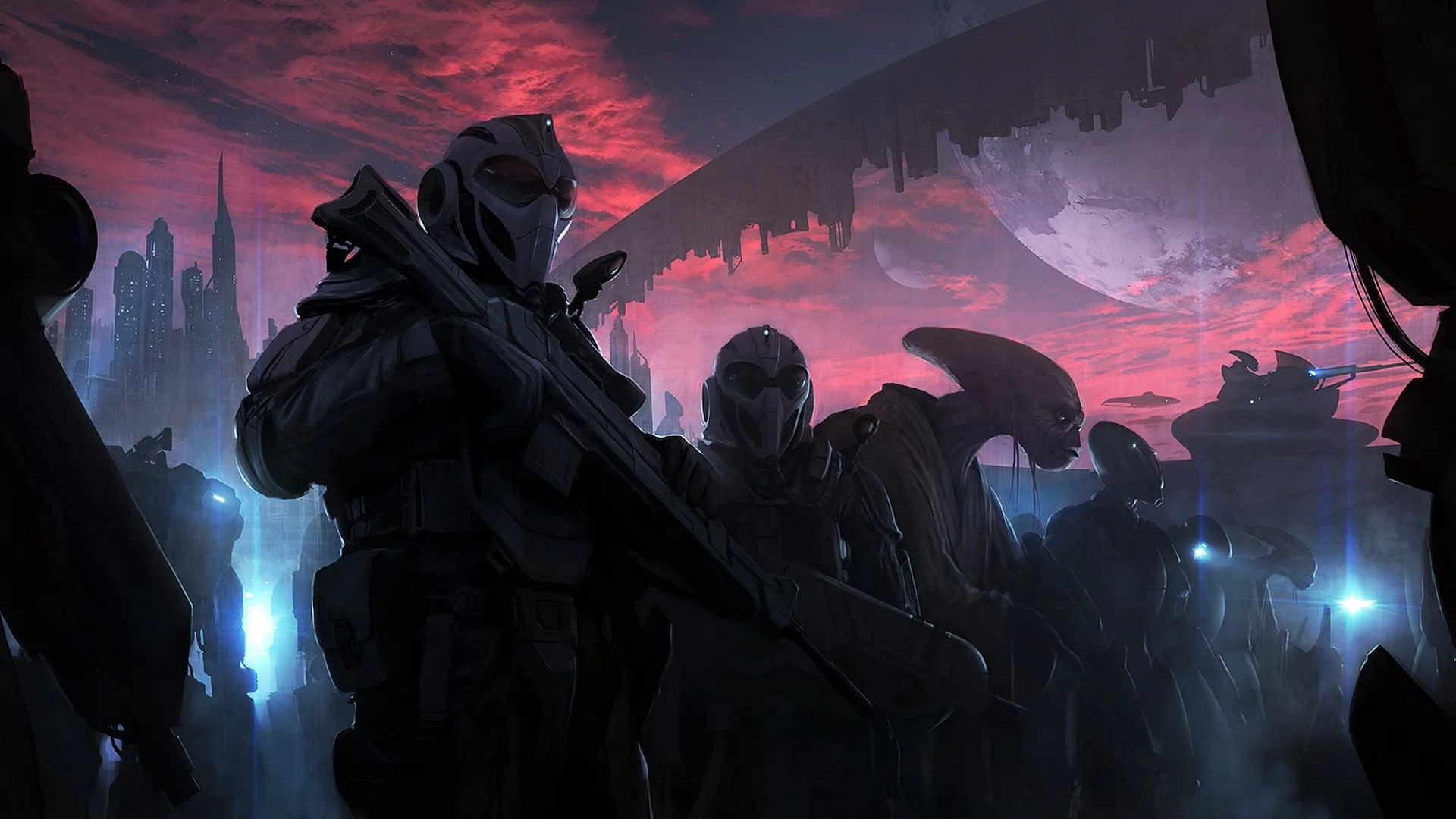 city, andr__e wallin, aliens, another world, andreewallin, mobilize, cg wallpapers, planets, sci-fi