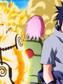 naruto shippuden, 4th ninja war, uzumaki naruto, haruno sakura, kyuubi mode, uchiha sasuke