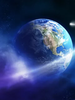earth, planet, sci fi, asteroid