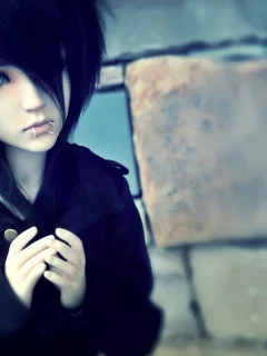 девушка, пирсинг, брюнетка, кукла, doll, bjd