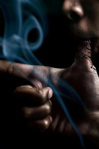пальцы, рука, stop smoke, дым