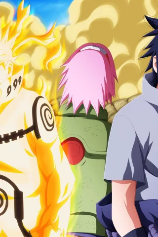 naruto shippuden, 4th ninja war, uzumaki naruto, haruno sakura, kyuubi mode, uchiha sasuke