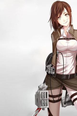 девушка, art, улыбка, sasha browse, взгляд, клинки, кровь, sorano