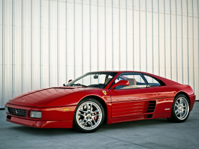 феррари, стена, red, ferrari 348, красный, wall