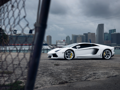 lamborghini, white, vellano mc customs, aventador