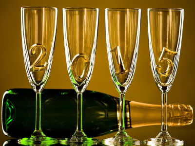 с наступающим новым годом, 2015, бокалы, шампанское, бутылка