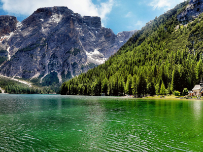 горы, лес, деревья, italy, lago di carezza, италия, природа, озеро