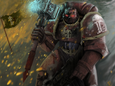 флаг, space marine, молот, космодесантаник, warhammer 40k