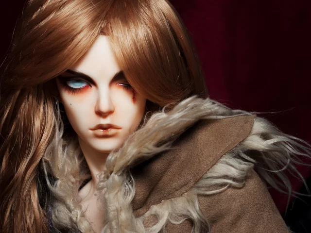 длинные волосы, bjd, шрам, парень, кукла