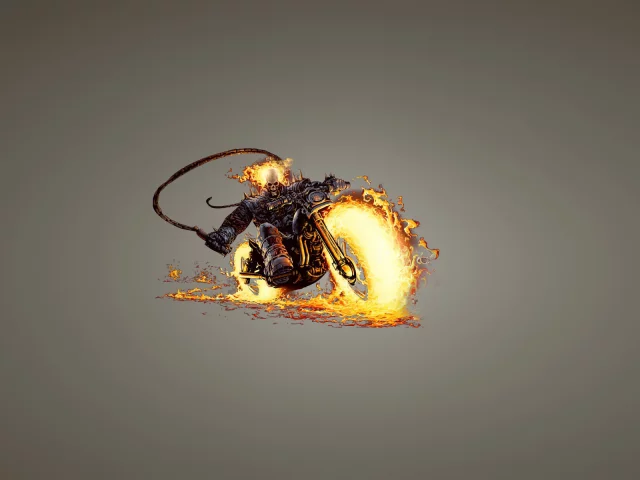цепь, скелет, призрачный гонщик, череп, ghost rider, огонь