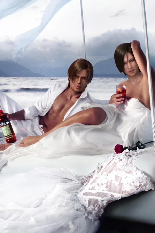 leon scott kennedy, biohazard, resident evil, ada wong, fanart