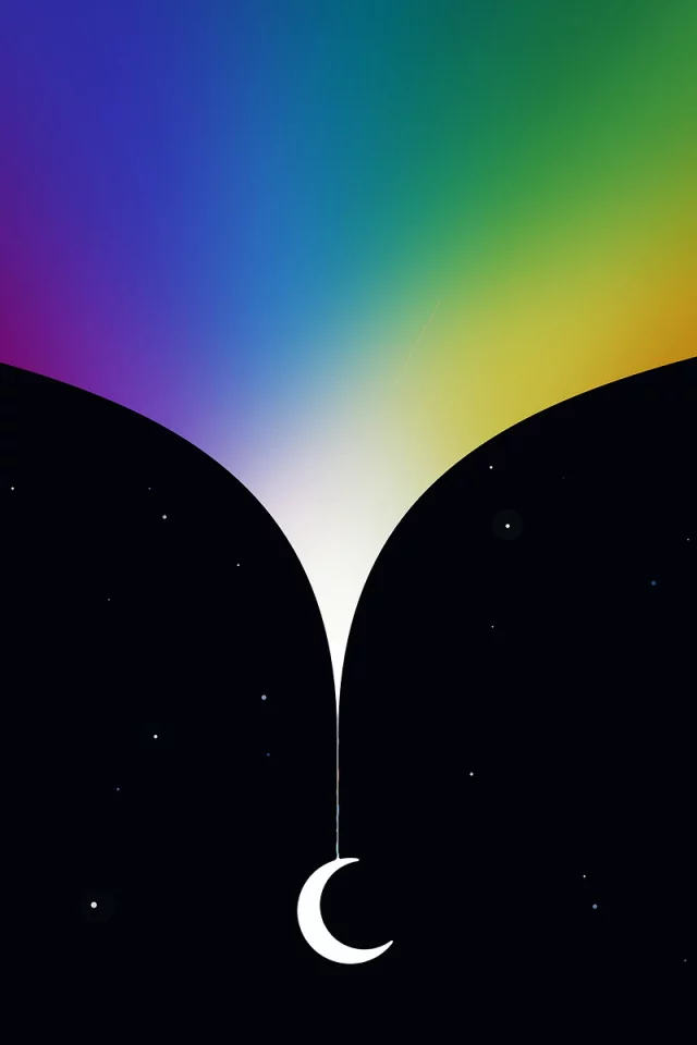 небо, луна, стиль, vladstudio