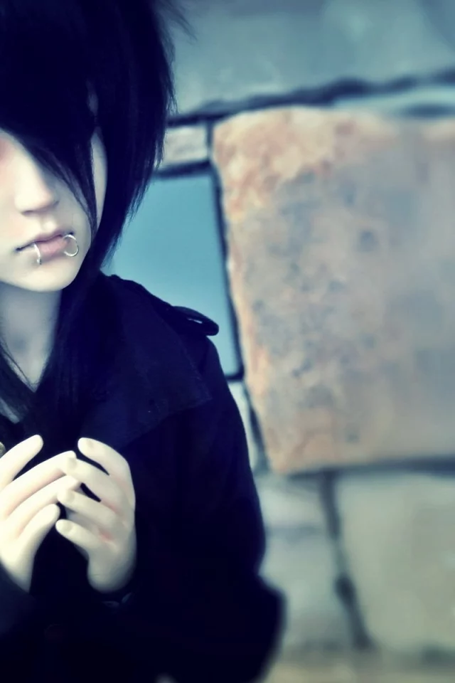 девушка, пирсинг, брюнетка, кукла, doll, bjd