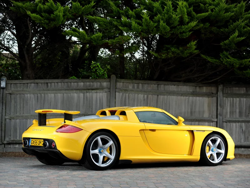 porsche, порше, желтый, carrera gt, суперкар, каррера гт