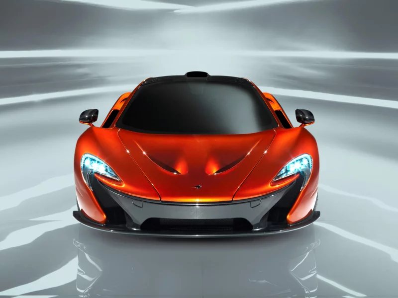 передок, p1, оранжевый, авто, капот, фары, машина, mclaren