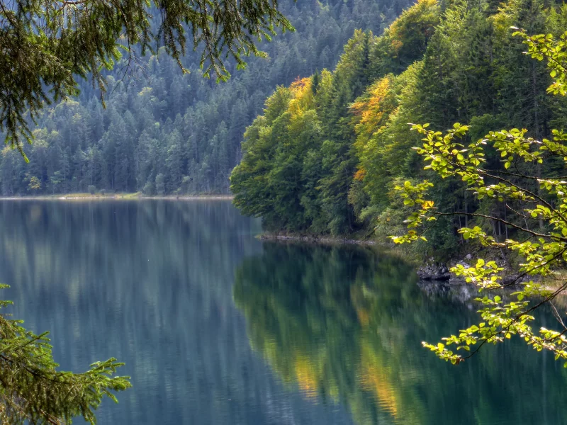 germany, бавария, германия, lake eibsee, bavaria, озеро айбзее