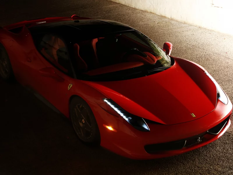 458 italia, ferrari, вид сверху, феррари, италия, красный, red