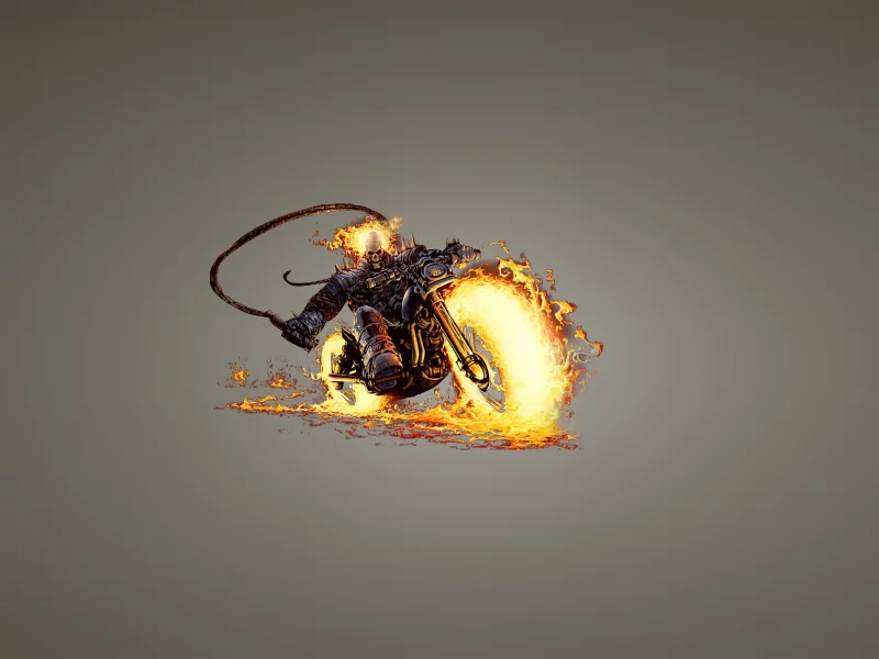 цепь, скелет, призрачный гонщик, череп, ghost rider, огонь