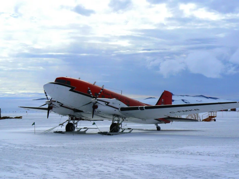 дуглас dc-3, аэродром, американский, зима, douglas dc-3, снег
