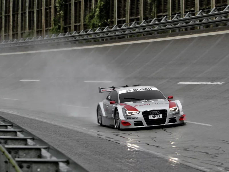 мокрый асфальт, dtm, ауди, audi a5 dtm, motorsport, дождь, автоспорт
