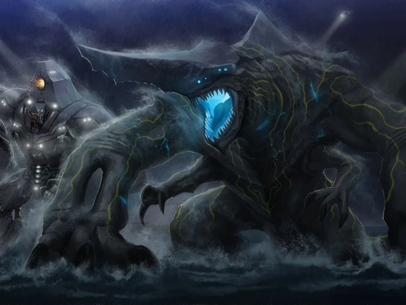 арт, робот, монстр, pacific rim, тихоокеанский рубеж