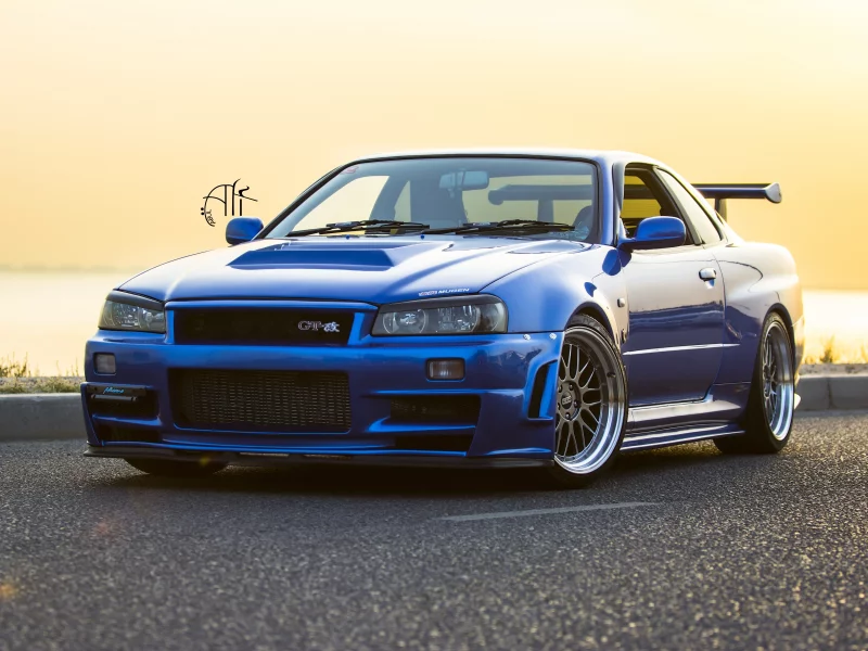 skyline, nur, r34, nismo, скай, v spec 2, blue, ниссан, gtr, nissan, v spec, car