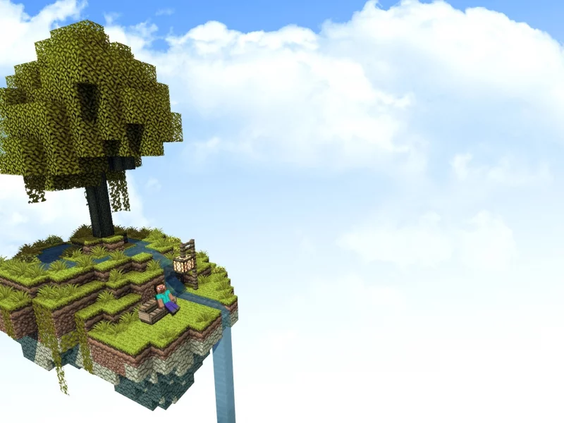 стив, steve, майнкрафт, sky, небо, island, красиво, остров, minecraft
