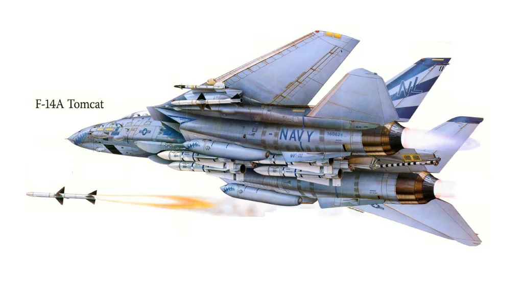 истребитель, ф-14, атака, сша, самолет, томкэт, рисунок