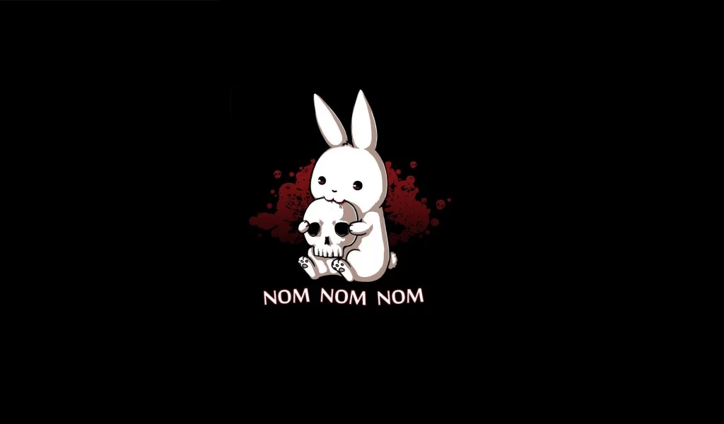 minimalism, art, nom nom nom, заяц, череп, black