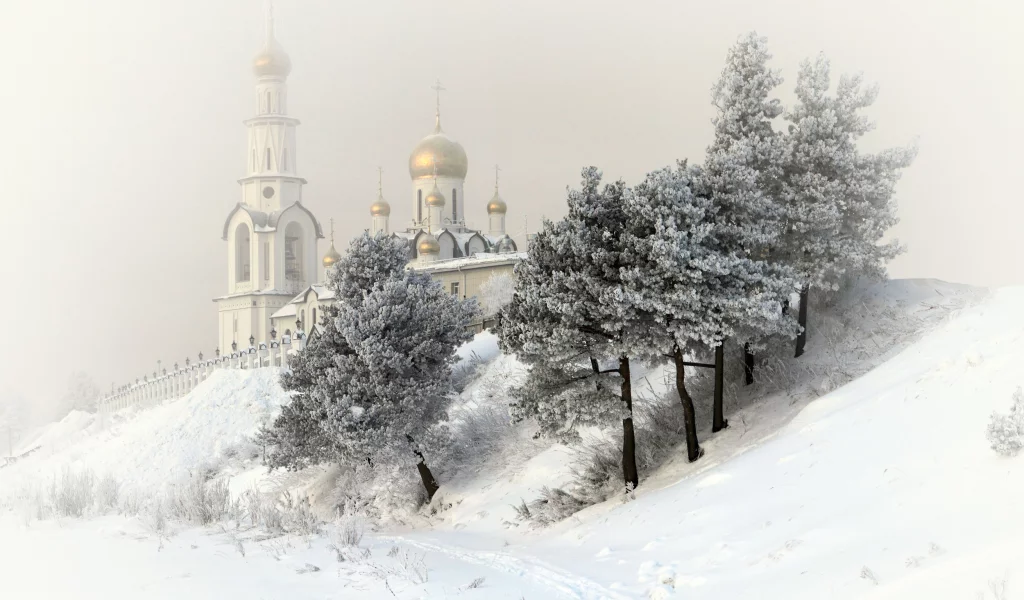 зима, сургут, храм, церковь