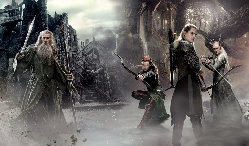 the hobbit the desolation of smaug, elf, protectors of middle earth, gandalf, 2nd movie, bow