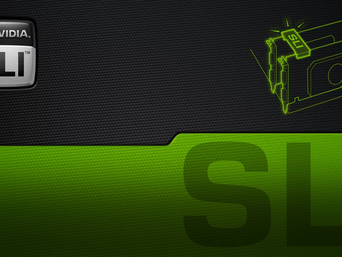 logo, sli, black, green, nvidia