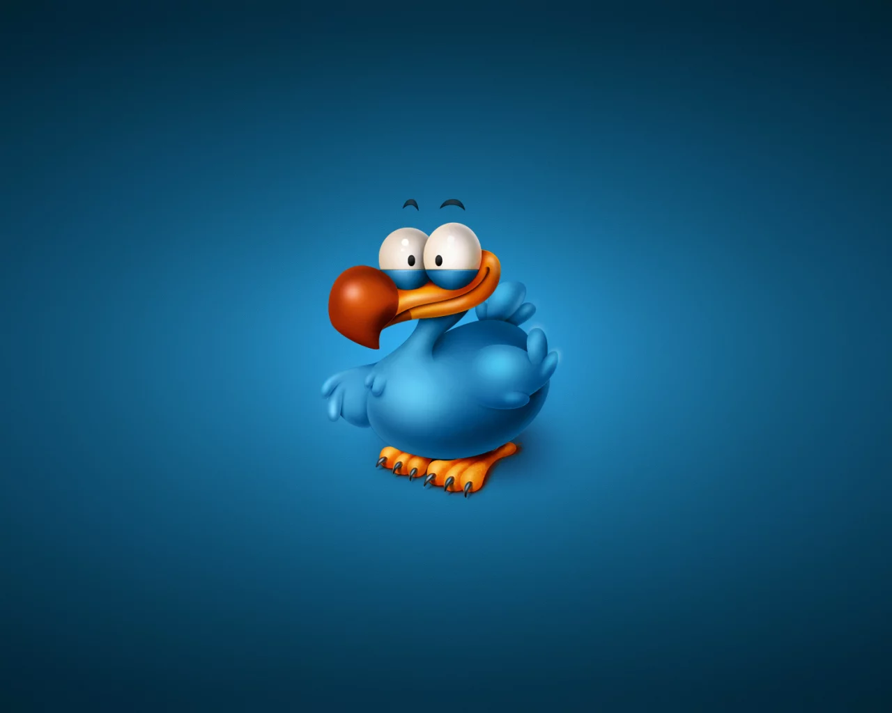 минимализм, синий фон, птица, titto the dodo