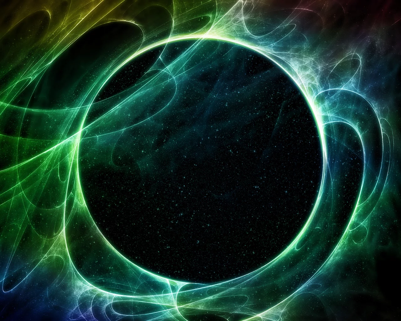 sci fi, green star, lights, galaxy