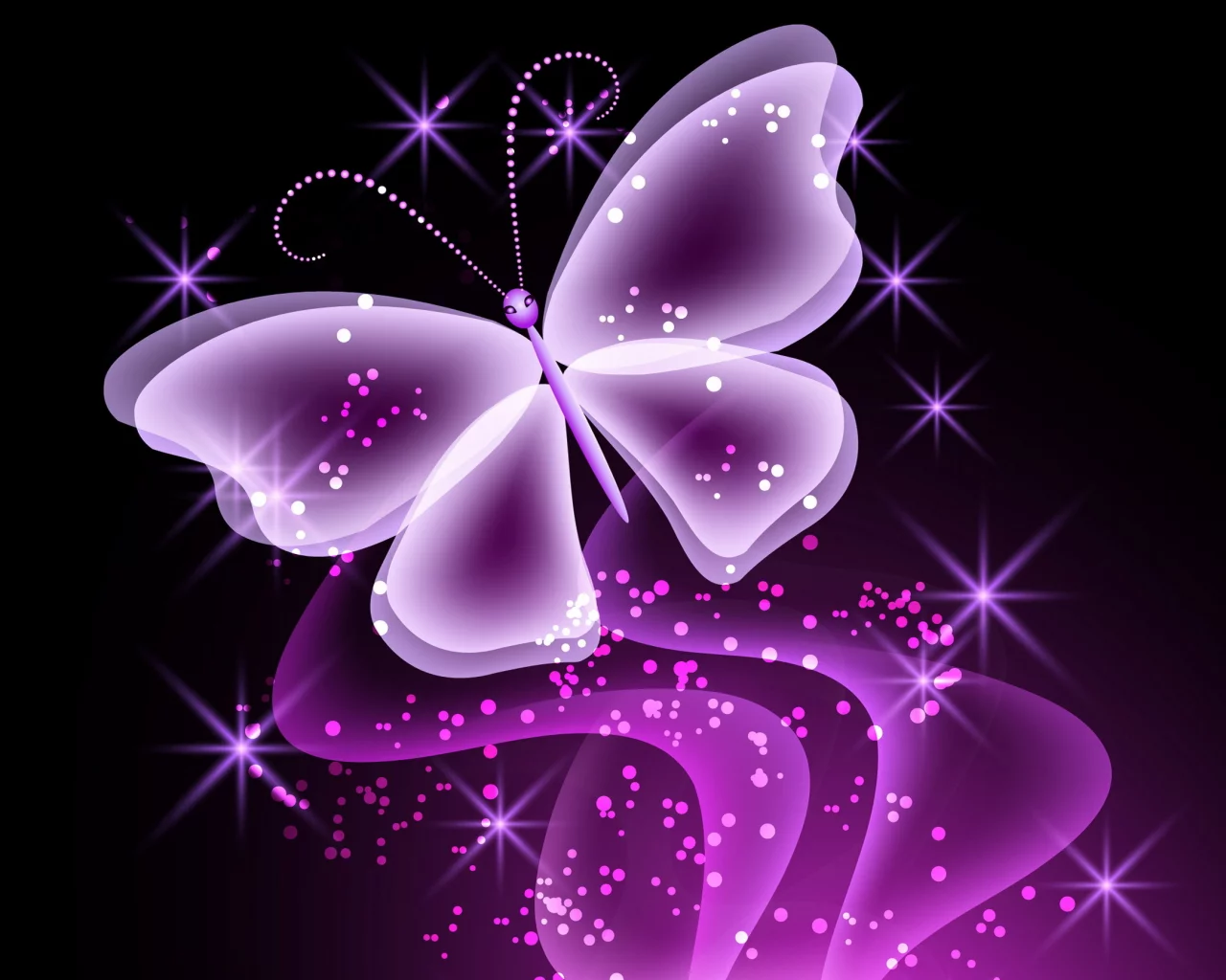 бабочка, neon, sparkle, неоновая, purple, glow, abstract, butterfly