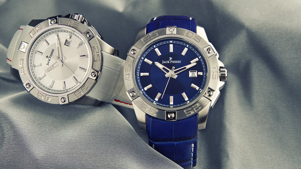jack pierre, watch, two, silver, blue