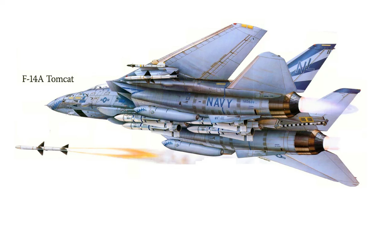 истребитель, ф-14, атака, сша, самолет, томкэт, рисунок