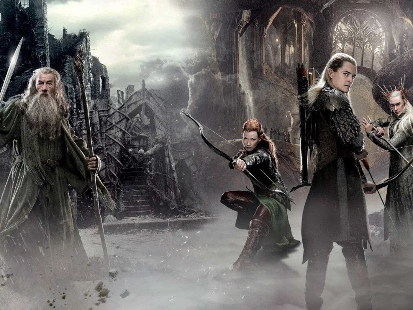 the hobbit the desolation of smaug, elf, protectors of middle earth, gandalf, 2nd movie, bow