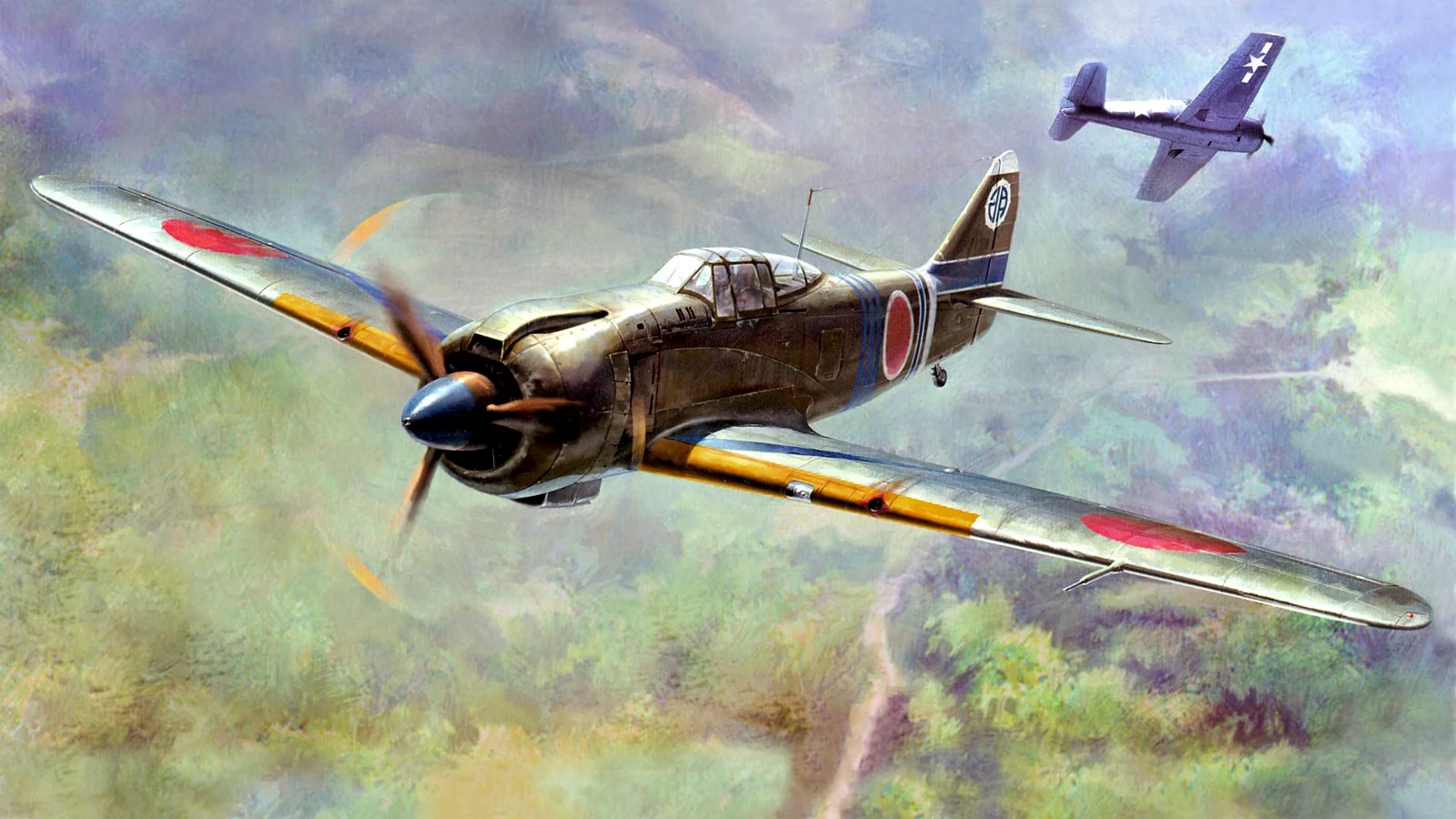 арт, японский, одноместный, kawasaki ki-100-iib