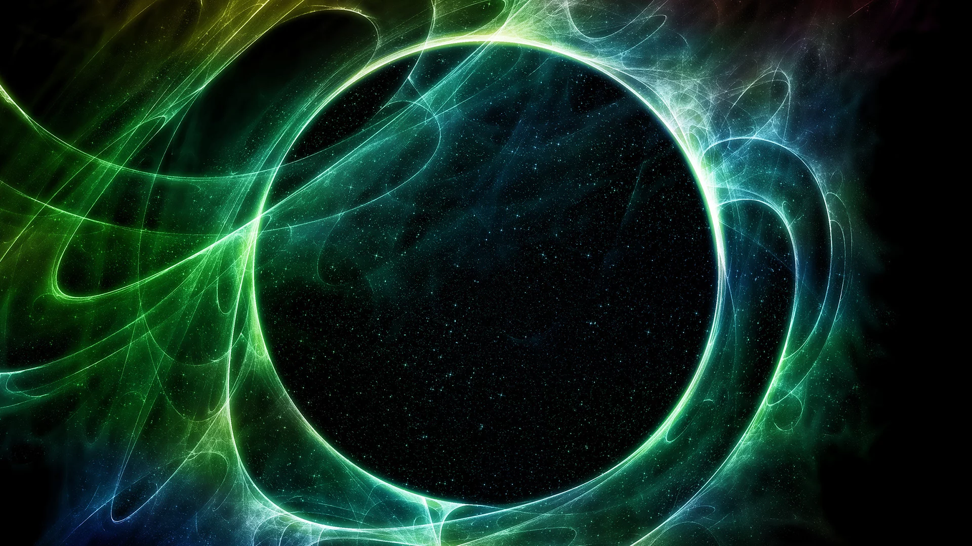 sci fi, green star, lights, galaxy