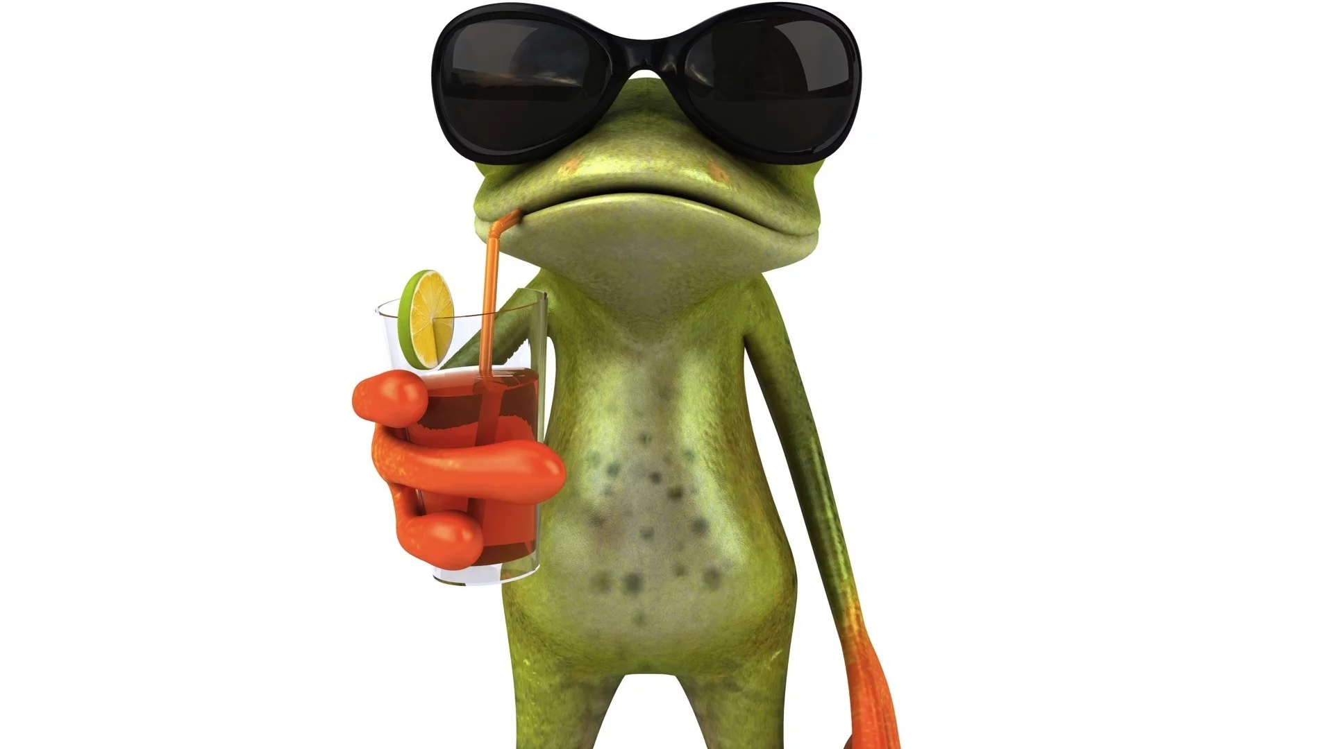 лягушка, графика, free frog 3d, сок , очки, коктель