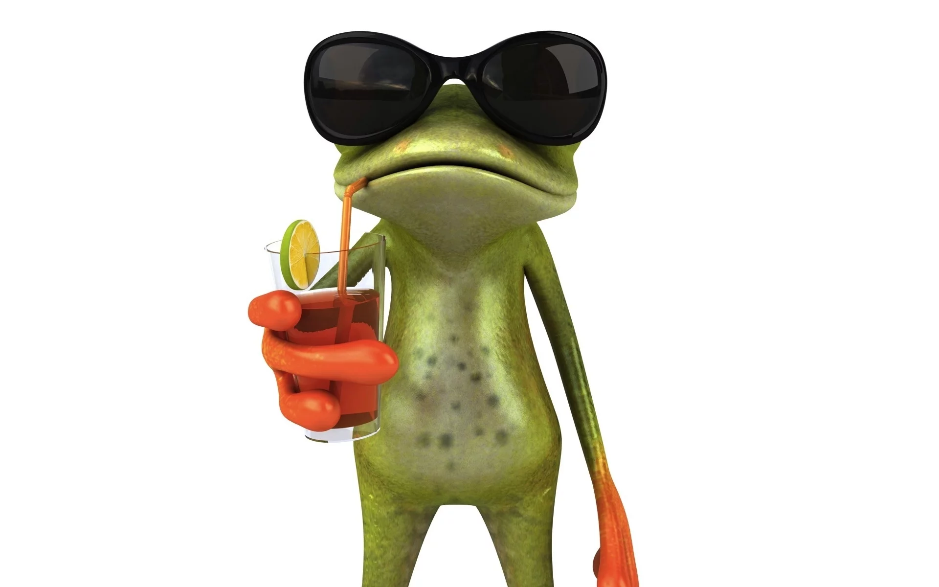 лягушка, графика, free frog 3d, сок , очки, коктель