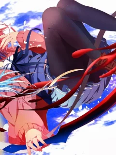 девушка, kyoukai no kanata, за гранью, art, kuriyama mirai, anime, очки