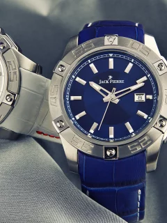 jack pierre, watch, two, silver, blue