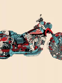 фон, мотоцикл, harley davidson, история, байк