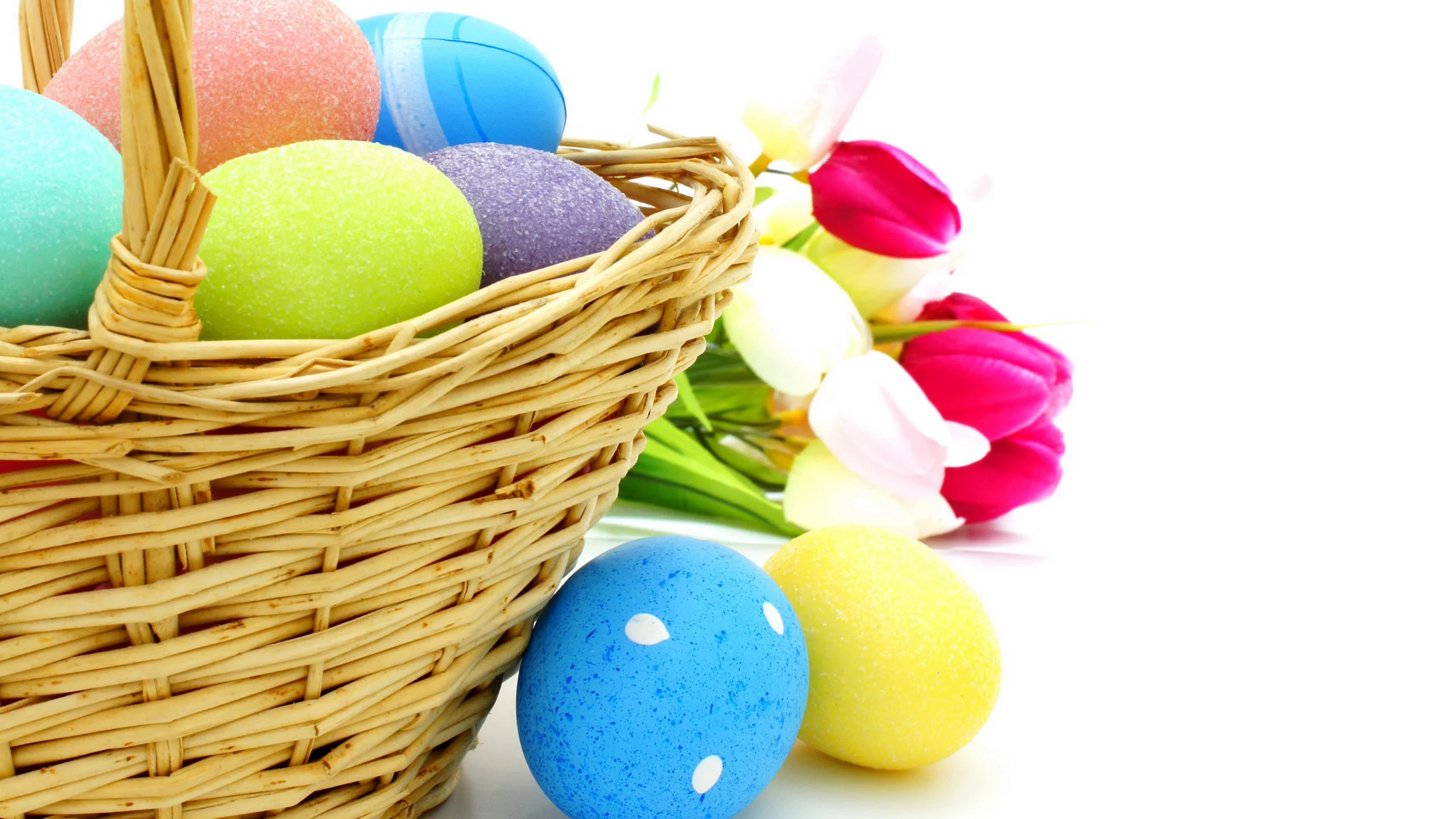 eggs, яйца, spring, easter, пасха, корзина, flowers, тюльпаны