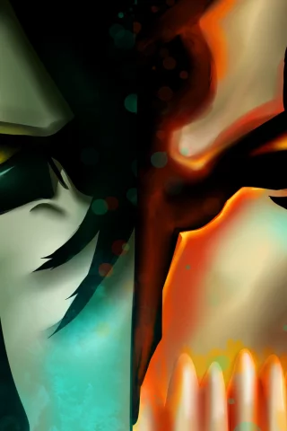 ulquiorra schiffer, парни, пустой, kurosaki ichigo, art, маска, синигами